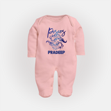 Pisces Fish Zodiac Symbol PrintedFullbody Suit - BABY PINK - New Born (Chest 7.5")