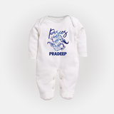 Pisces Fish Zodiac Symbol PrintedFullbody Suit - WHITE - New Born (Chest 7.5")