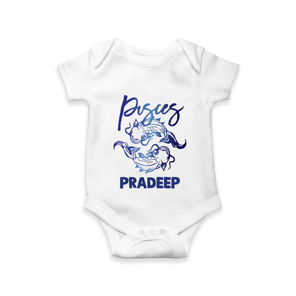 Pisces Star Sign Romper - WHITE - New Born (Chest 14")