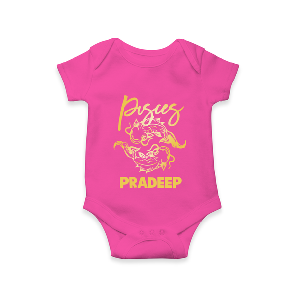 Pisces Star Sign Romper - HOT PINK - New Born (Chest 14")