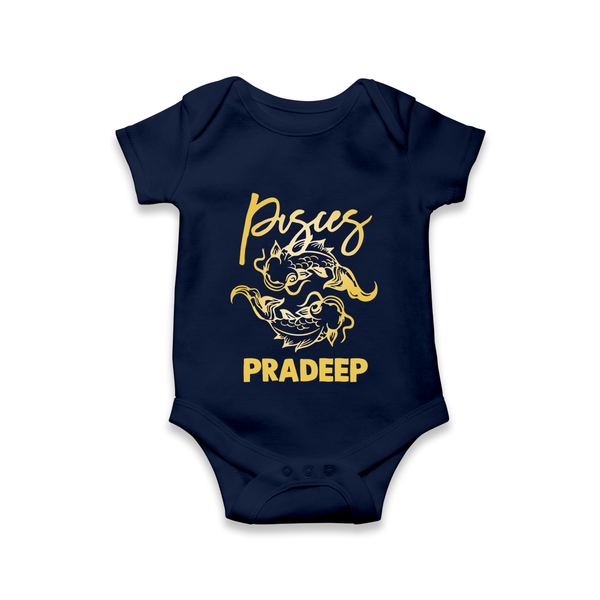 Pisces Star Sign Romper - NAVY BLUE - New Born (Chest 14")