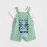 Cancer Crab Zodiac Symbol Printed Dungaree - MINT GREEN - 0 - 5 Months Old (Chest 18")