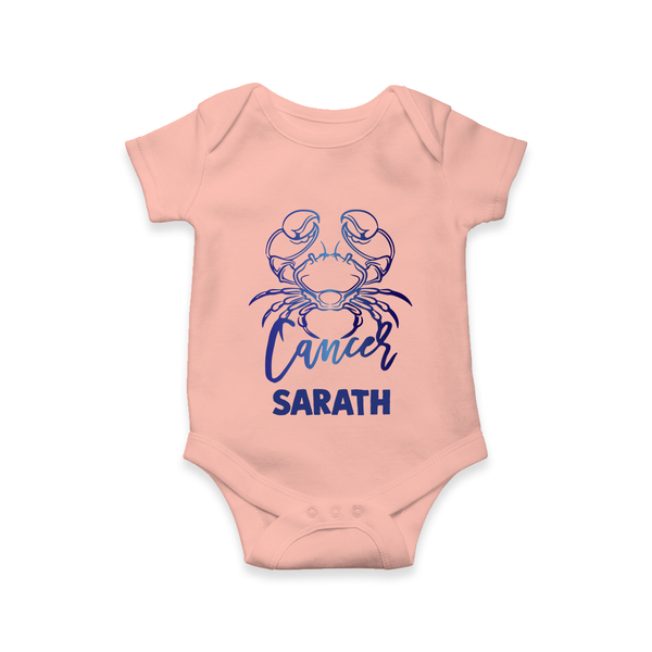 Cancer Star Sign Constellation Romper - PEACH - New Born (Chest 14")