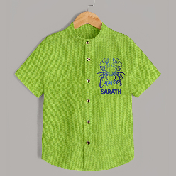 Cancer Crab Zodiac Symbol Printed shirt - LIME GREEN - 0 - 6 Months Old (Chest 23")