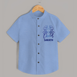 Cancer Crab Zodiac Symbol Printed shirt - SKY BLUE - 0 - 6 Months Old (Chest 23")