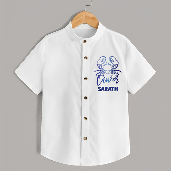 Cancer Crab Zodiac Symbol Printed shirt - WHITE - 0 - 6 Months Old (Chest 23")