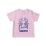 Cancer Crab Zodiac Symbol Printed T shirt  - BABY PINK - 0-5 Months Old (Chest 17")