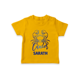 Cancer Crab Zodiac Symbol Printed T shirt  - CHROME YELLOW - 0-5 Months Old (Chest 17")