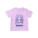 Cancer Crab Zodiac Symbol Printed T shirt  - LILAC - 0-5 Months Old (Chest 17")