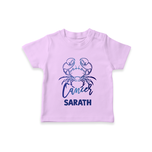 Cancer Crab Zodiac Symbol Printed T shirt  - LILAC - 0-5 Months Old (Chest 17")