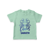 Cancer Crab Zodiac Symbol Printed T shirt  - MINT GREEN - 0-5 Months Old (Chest 17")