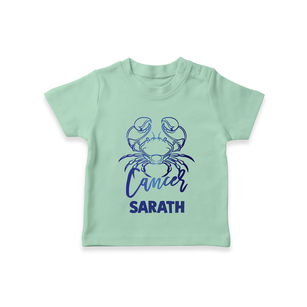 Cancer Crab Zodiac Symbol Printed T shirt  - MINT GREEN - 0-5 Months Old (Chest 17")