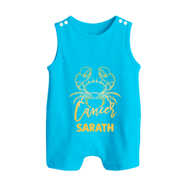 Cancer Crab Zodiac Symbol Printed Button Romper
