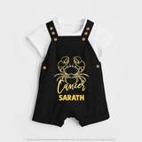 Cancer Crab Zodiac Symbol Printed Dungaree - BLACK - 0 - 5 Months Old (Chest 18")