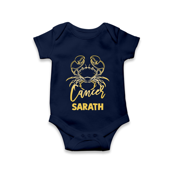 Cancer Star Sign Constellation Romper - NAVY BLUE - New Born (Chest 14")