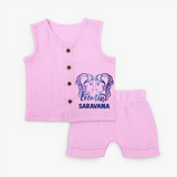 Gemini Twin Star Sign Printed Jabla Set - BABY PINK - 0 - 3 Months Old (Chest 9.8")