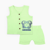 Gemini Twin Star Sign Printed Jabla Set - PASTEL GREEN - 0 - 3 Months Old (Chest 9.8")