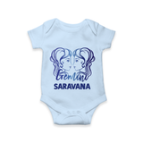 Gemini Twin Star Sign Printed Romper - BABY BLUE - New Born (Chest 14")