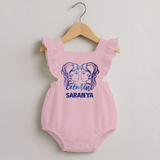 Gemini Twin Star Sign Printed Romper Frock - BABY PINK - 0 - 3 Months Old (Chest 19")
