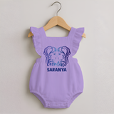 Gemini Twin Star Sign Printed Romper Frock - LILAC - 0 - 3 Months Old (Chest 19")