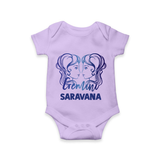 Gemini Twin Star Sign Printed Romper - LILAC - New Born (Chest 14")