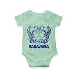 Gemini Twin Star Sign Printed Romper - MINT GREEN - New Born (Chest 14")
