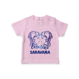 Gemini Twin Star Sign Printed T shirt  - BABY PINK - 0-5 Months Old (Chest 17")