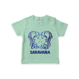 Gemini Twin Star Sign Printed T shirt  - MINT GREEN - 0-5 Months Old (Chest 17")