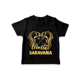 Gemini Twin Star Sign Printed T shirt  - BLACK - 0-5 Months Old (Chest 17")