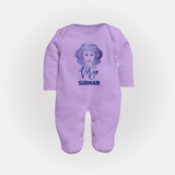 Virgo Zodiac Maiden Symbol PrintedFullbody Suit - LILAC - New Born (Chest 7.5")
