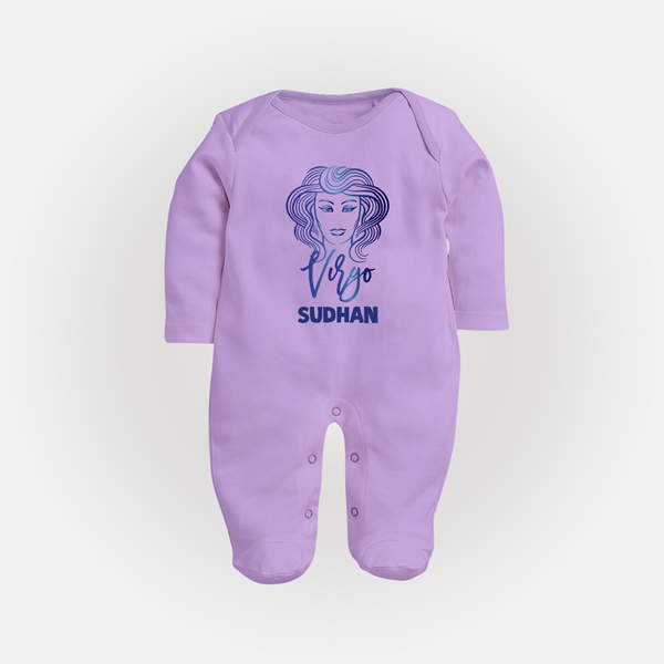 Virgo Zodiac Maiden Symbol PrintedFullbody Suit - LILAC - New Born (Chest 7.5")