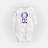 Virgo Zodiac Maiden Symbol PrintedFullbody Suit - WHITE - New Born (Chest 7.5")