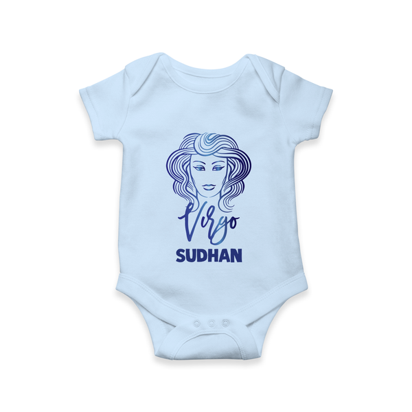 Virgo Zodiac Constellation Romper - BABY BLUE - New Born (Chest 14")