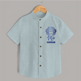 Virgo Zodiac Maiden Symbol Printed shirt - ARCTIC BLUE - 0 - 6 Months Old (Chest 23")