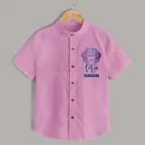 Virgo Zodiac Maiden Symbol Printed shirt - BABY PINK - 0 - 6 Months Old (Chest 23")
