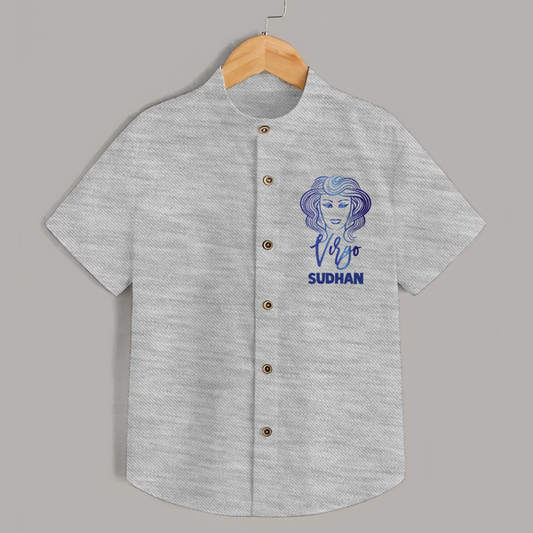 Virgo Zodiac Maiden Symbol Printed shirt - GREY - 0 - 6 Months Old (Chest 23")