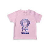 Virgo Zodiac Maiden Symbol Printed T shirt  - BABY PINK - 0-5 Months Old (Chest 17")