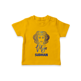 Virgo Zodiac Maiden Symbol Printed T shirt  - CHROME YELLOW - 0-5 Months Old (Chest 17")
