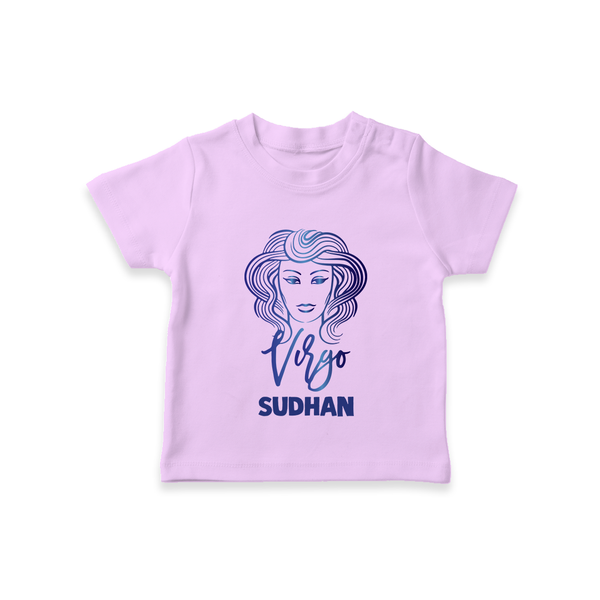 Virgo Zodiac Maiden Symbol Printed T shirt  - LILAC - 0-5 Months Old (Chest 17")