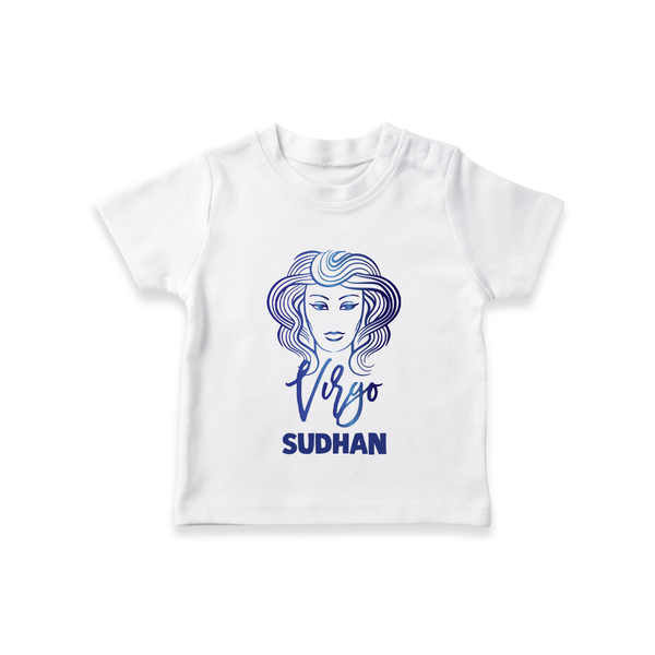 Virgo Zodiac Maiden Symbol Printed T shirt  - WHITE - 0-5 Months Old (Chest 17")