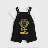 Virgo Zodiac Maiden Symbol Printed Dungaree - BLACK - 0 - 5 Months Old (Chest 18")