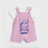 Aquarius Water Bearer Zodiac Symbol Printed Dungaree - BABY PINK - 0 - 5 Months Old (Chest 18")