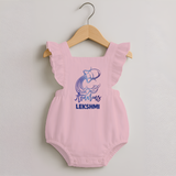 Aquarius Water Bearer Zodiac Symbol Printed Romper Frock - BABY PINK - 0 - 3 Months Old (Chest 19")