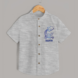 Aquarius Water Bearer Zodiac Symbol Printed shirt - GREY - 0 - 6 Months Old (Chest 23")