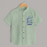 Aquarius Water Bearer Zodiac Symbol Printed shirt - MINT GREEN - 0 - 6 Months Old (Chest 23")