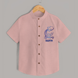 Aquarius Water Bearer Zodiac Symbol Printed shirt - PEACH - 0 - 6 Months Old (Chest 23")