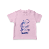 Aquarius Water Bearer Zodiac Symbol Printed T shirt  - BABY PINK - 0-5 Months Old (Chest 17")