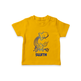 Aquarius Water Bearer Zodiac Symbol Printed T shirt  - CHROME YELLOW - 0-5 Months Old (Chest 17")