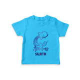 Aquarius Water Bearer Zodiac Symbol Printed T shirt  - SKY BLUE - 0-5 Months Old (Chest 17")
