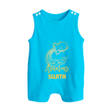 Aquarius Water Bearer Zodiac Symbol Printed Button Romper